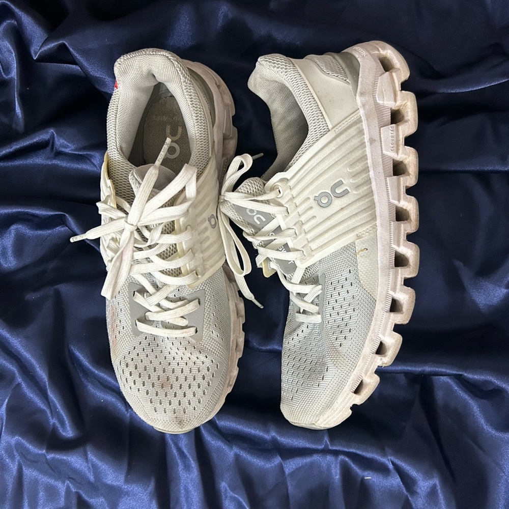 On Running Women's Cream Athletic Shoes